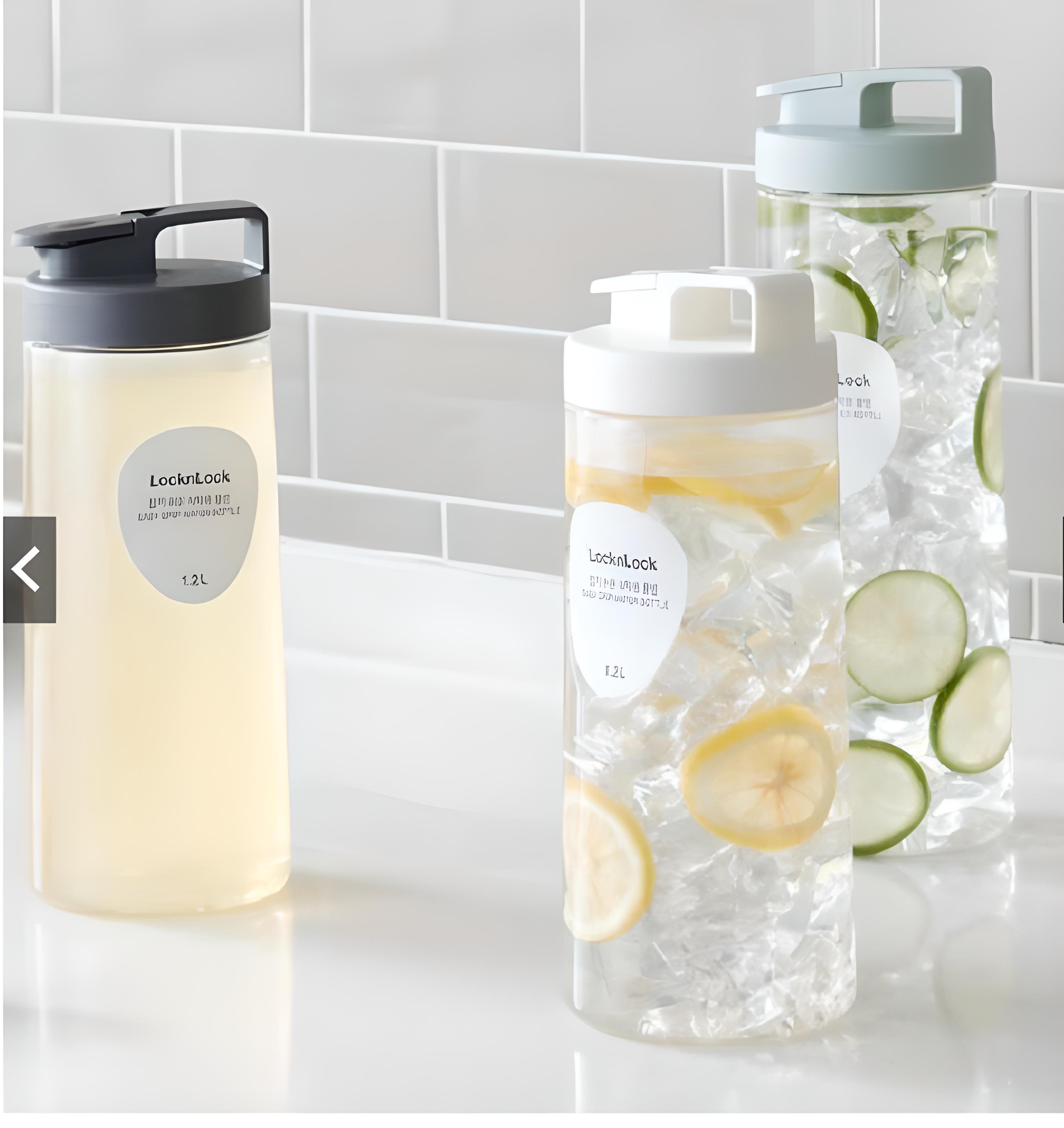 Bình Nước Học Sinh LocknLock thể tích 1200ml. Nắp Có Ron Cao Su Chống Đổ, Nút Bật Tiện Ích