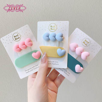 Cô Gái Mùa Hè Kẹo Màu Kẹp Tóc Trái Tim Đáng Yêu Dây Buộc Tóc Lò Xo