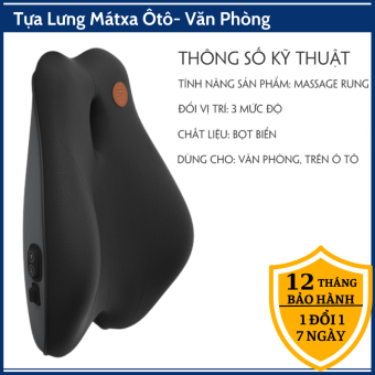 Tựa lưng chống gù cao su non có chế độ rung massage -Tựa Lưng Ô Tô - Tự Lưng Ghế Văn Phòng, Gối tựa lưng
