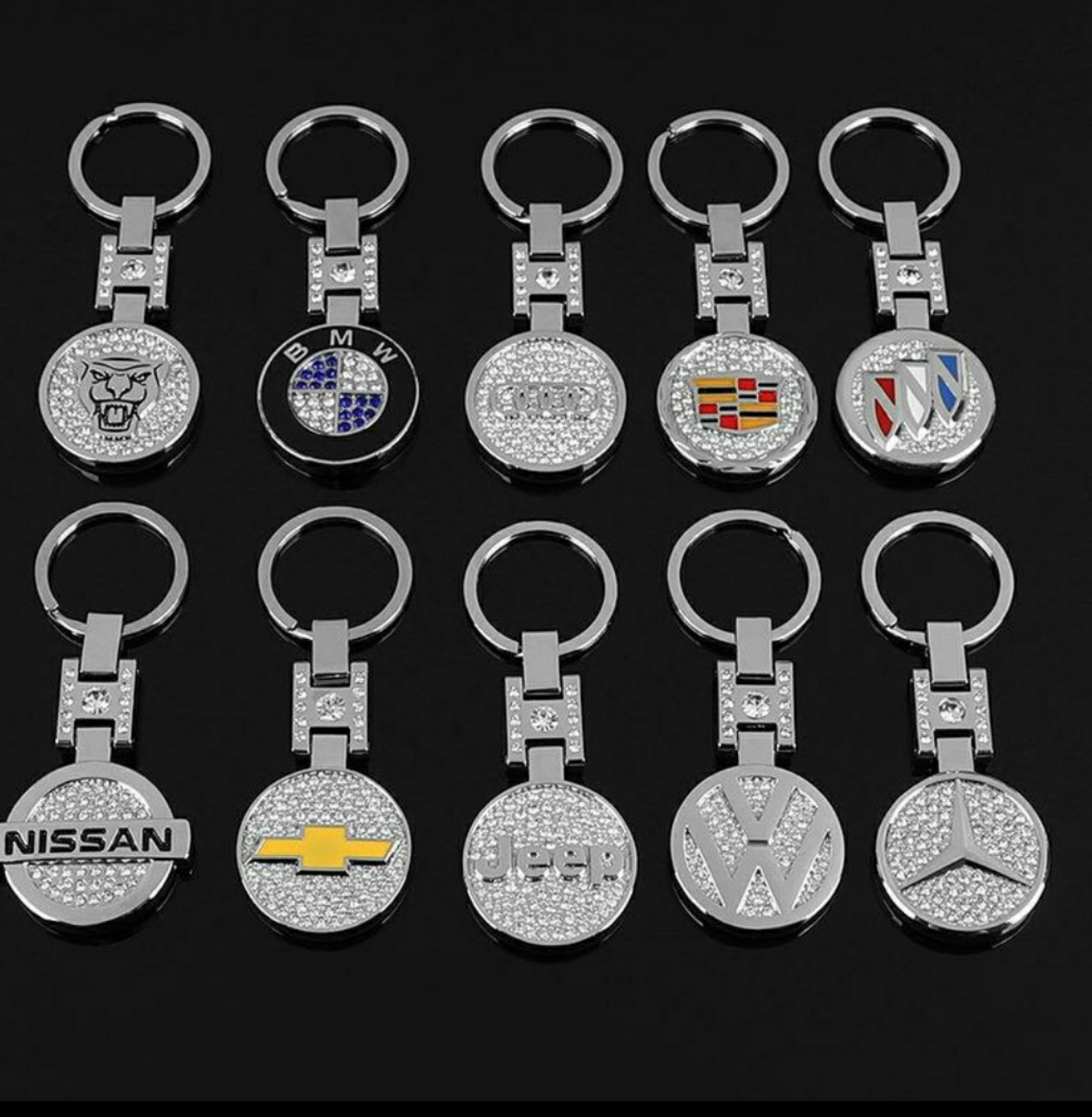 Móc khoá đính đá logo các hãng xe hơi cao cấp cho mazda, Honda, audi, bmw, toyota, huyndai...