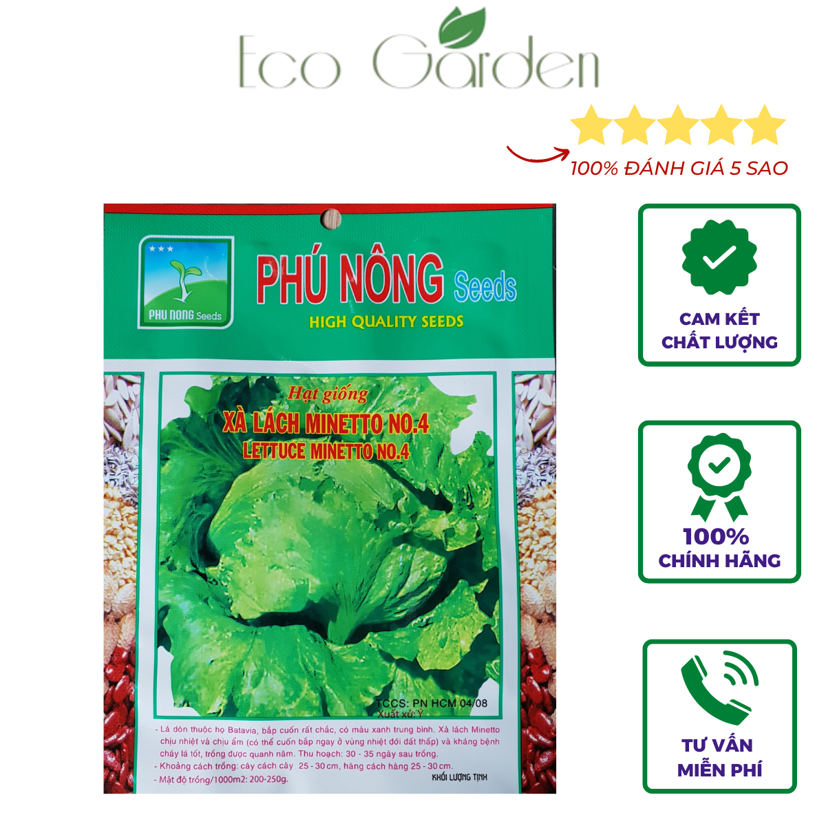 Hạt Giống Xà Lách Minetto No.4 Phú Nông - 1g