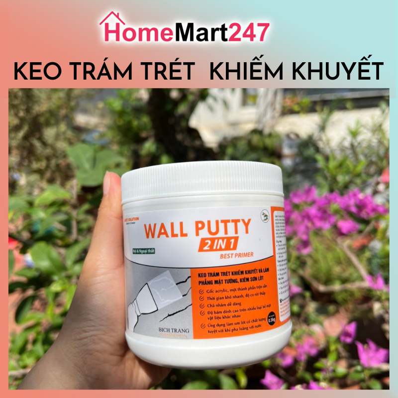 KEO TRÁM TRÉT LỖ ĐINH, TẮC KÊ, VẾT NỨT NHỎ VỪA SƠN LÓT VỪA TRÁM 2 IN 1 WALL PUTTY NỘI NGOẠI THẤT