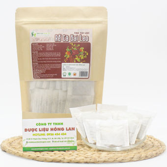 Trà túi lọc Rễ Cà Gai Leo túi zip 90g (30gói x3g) - Thành phần: rễ thân lá cà gai leo, diệp hạ châu, hoa atiso, rễ mật nhân, kim ngân hoa, xạ đen, cỏ ngọt