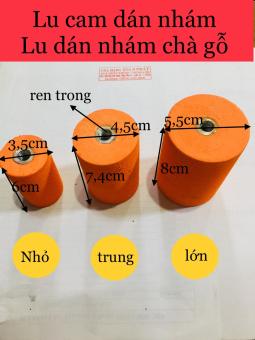 Trụ mút| lu cam dán nhám gỗ, giấy ráp nhỏ-trung-lớn