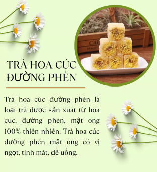 1 viên trà hoa cúc đường phèn mật ong Thiên Thảo Organic