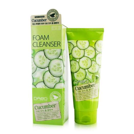 Sữa rửa mặt Dabo dưa leo trắng da, giảm nhăn, cấp ẩm Hàn Quốc 180ml