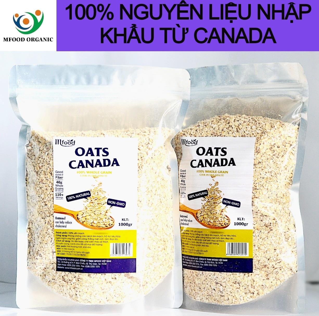Yến mạch Canada Cán Vỡ Túi 1 kg - Hàng chất lượng