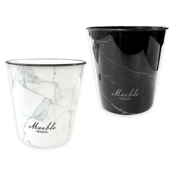 Daiso Thùng rác vuông họa tiết đá Marble 21.5  21.5  22cm Trash Can Marble Texture 4L