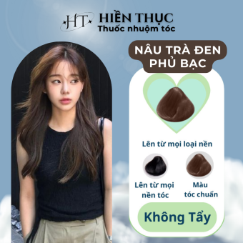 Thuốc nhuộm tóc màu Nâu Trà Đen tặng kèm dụng cụ nhuộm tóc | Thuốc nhuộm tóc Hiền Thục