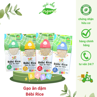Gạo vỡ cám mầm/ gạo vỡ trộn hạt cho bé từ 6-12 tháng Bébi Rice 405g