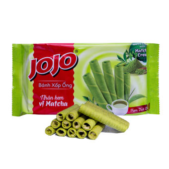 BÁNH XỐP ỐNG JOJO NHÂN KEM VỊ MATCHA 125Gx24 GÓI (THÙNG)