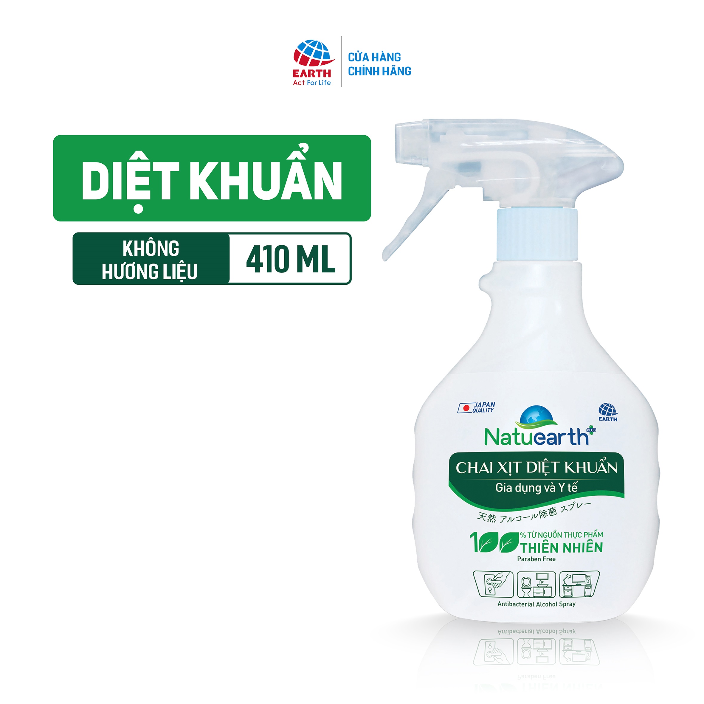 Chai xịt diệt khuẩn Natuearth Plus 410 ml
