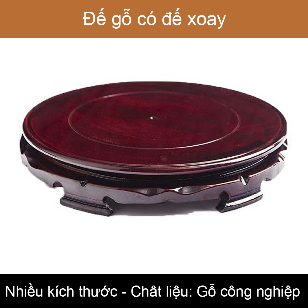  Đế xoay bằng gỗ dùng đặt bình rượu thác nước và đồ vật để bàn khác An Nam Decor 