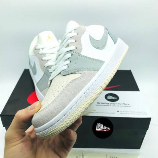 Giày Jordan Paris CHUẨN 11 giày sneaker JD 1 màu xám cổ thấp , size nam nữ 36-43