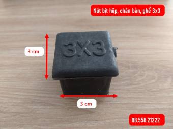 BỘ 4 Nút nhựa đế nhựa 3x3 bịt đầu sắt hộp 3x3 gắn chân ghế chân bàn tiện lợi. Chống ồn trầy xước gạch đá sàn gỗ