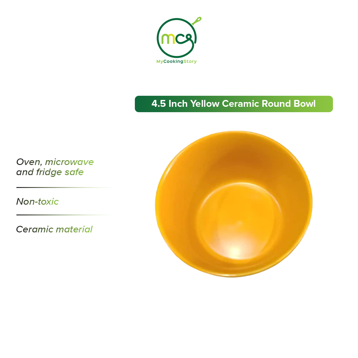 Gambar My Cooking Story   4.5 Inch Yellow Ceramic Round Bowl