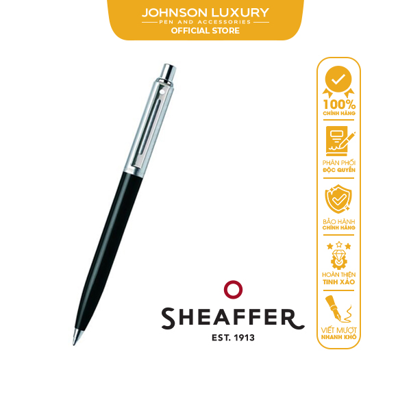 Bút bi khô sheaffer sentinel thân màu đen và nắp mạ chrome nhám e23211151