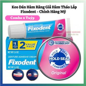 Combo 2 Tuýp Keo Dán Hàm Giả Hàm Tháo Lắp Fixodent Original Advanced 68gr Chính Hãng Mỹ