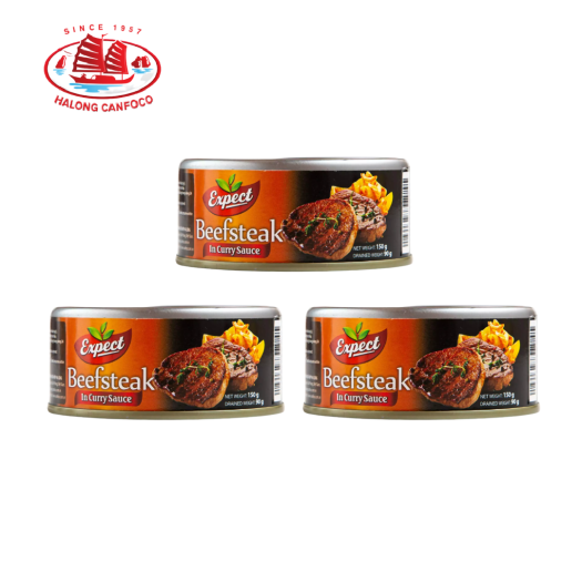 COMBO 3 Bò bít tết sốt cà ri 150g - Đồ Hộp Hạ Long