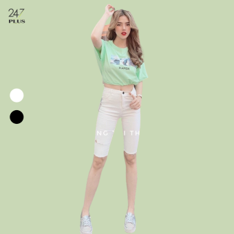 Quần Jean ngố 2 màu đen trắng trẻ trung phong cách