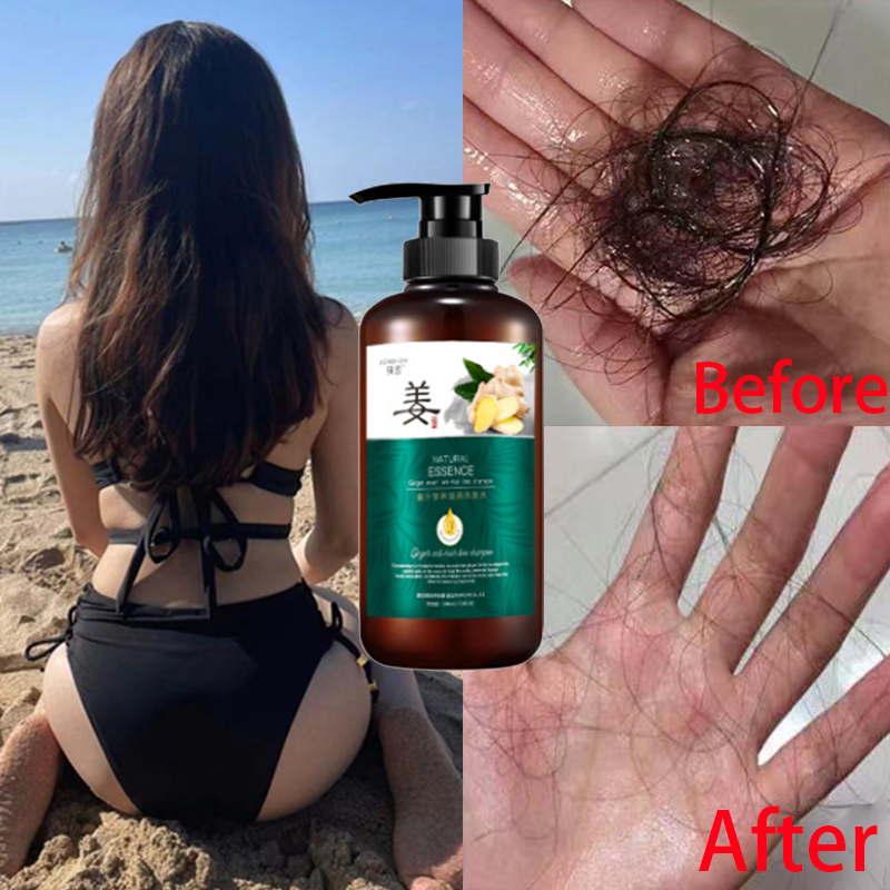Dầu gội kích mọc tóc Dầu gội chống rụng tóc Dầu gội gừng Dầu gội đầu làm rậm tóc [500ml] Ngăn rụng tóc và dưỡng tóc Kích thích mọc tóc tươi mát chống dầu gốc tóc vững chắc và tóc khỏe mạnh