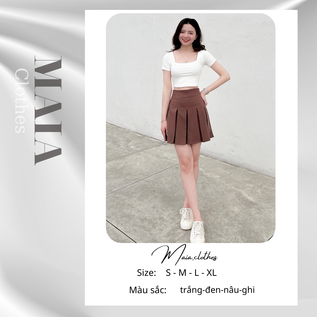 Chân váy tennis chân váy xếp li cạp cao Maia.clothes
