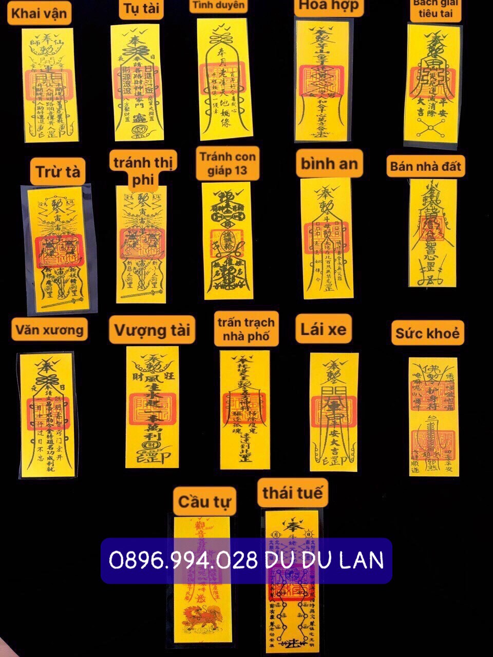 Linh phù giấy vàng hộ mệnh ốp lưng nhiều mẫu lựa chọn