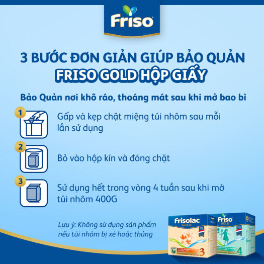 Sữa bột Frisolac Gold 3 Hộp Giấy 2KG