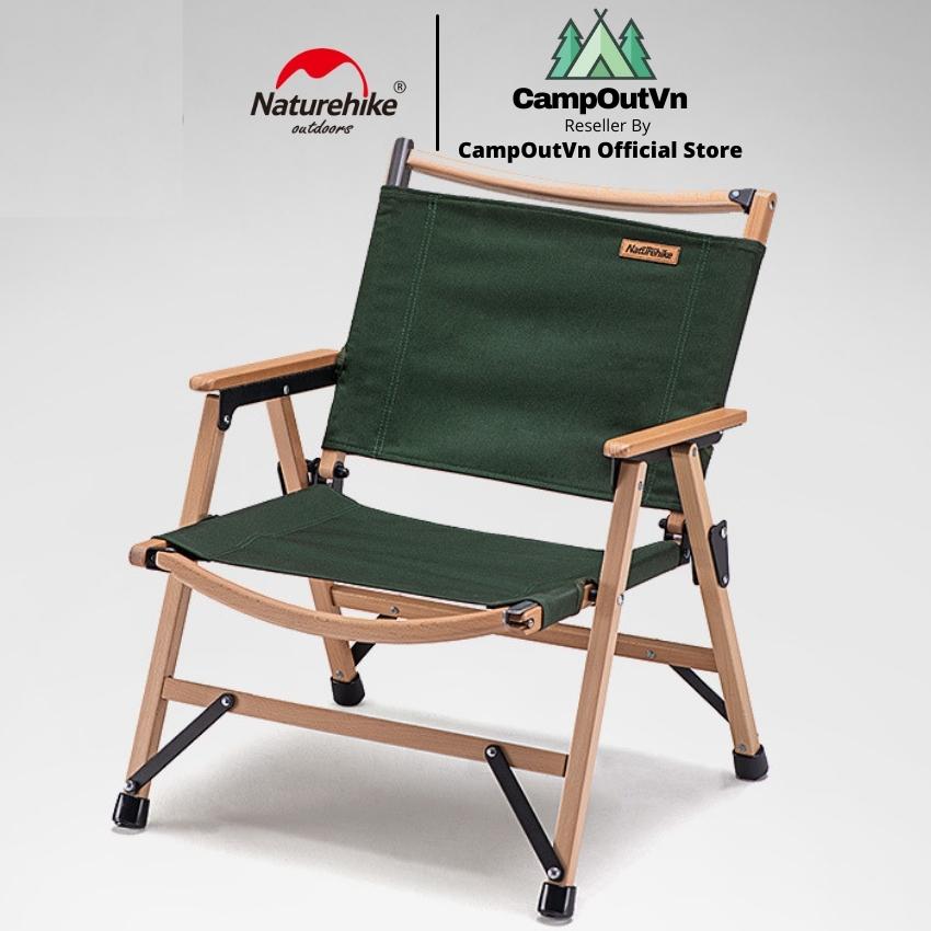 Naturehike ghế xếp du lịch naturehike campoutvn đồ cắm trại dã ngoại du lịch ghê câu cá gỗ sồi vải Cordura NH20JJ007 A044