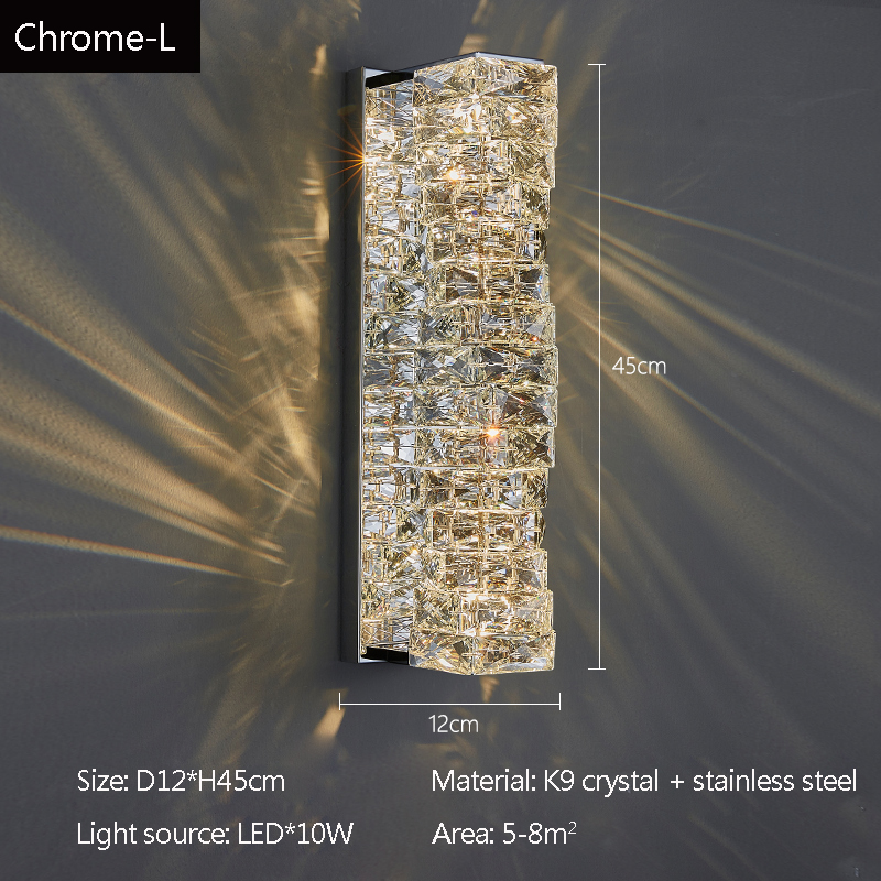 Luxury Wall Lamps Crystal Bedside Lamp Modern Led Wall Light For Bedroom Living Room TV Background Wall Hanging Lamp Home Decor
