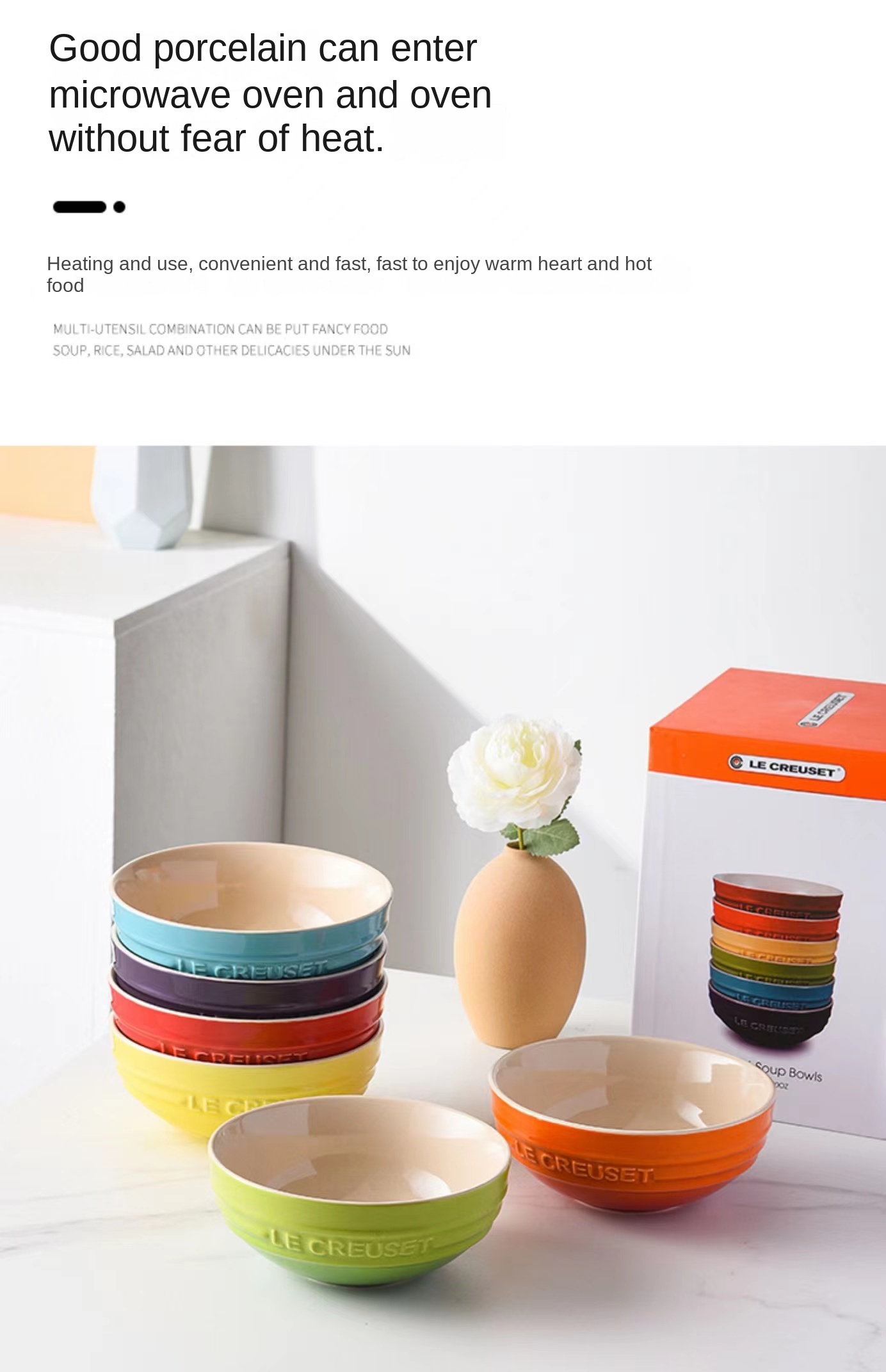 Le Creuset Stoneware rainbow set of 6 cereal bowls