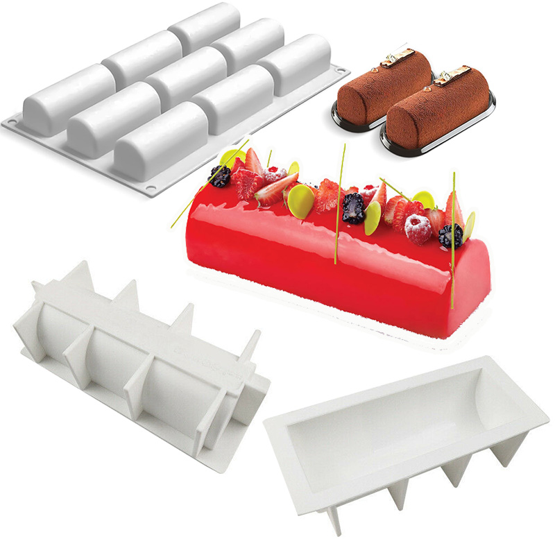 Silicone Swiss Cake Mould Yule Log Mold Large Buche Form Silicon Fondant  Mat Impression Lace Moulds