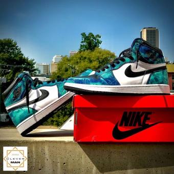 Giày Thể Thao Sneaker AIR JORDAN 1 Retro High Tie Dye Xanh Dương Cao Cổ Nhiều Màu NGHIỀN GIÀY Sneaker