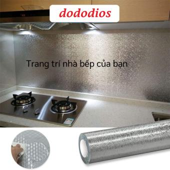 Cuộn 3 Mét Decal Giấy Dán Bếp Tráng Nhôm Cách Nhiệt, Giấy bạc dán bếp cách nhiệt dododios Cuộn decal dán tường nhà bếp chống thấm bền đẹp (1 cuộn kích thước 2mx60cm, 3mx60cm), Cuộn 3 Mét Decal Giấy Dán Bếp Tráng Nhôm
