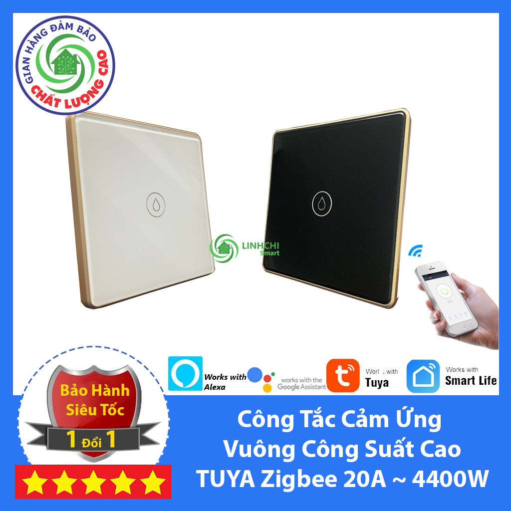 Công tắc thông minh công suất cao 20a hình vuông tuya zigbee 4400w