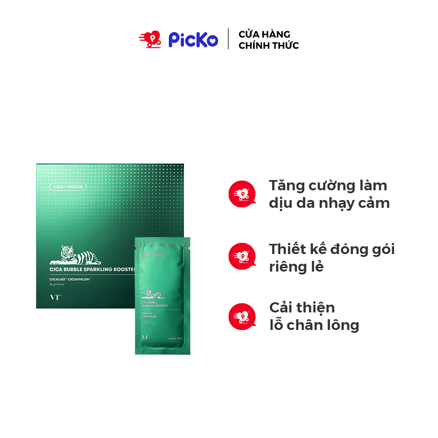 Mặt nạ sủi bọt vt cica bubble sparkling booster 100ml picko