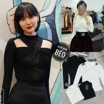 Áo Thun Tay Dài Xoắn Ngực Thun Borip Thích Hợp Mặc Đi Tiệc Đi Làm Đi Chơi