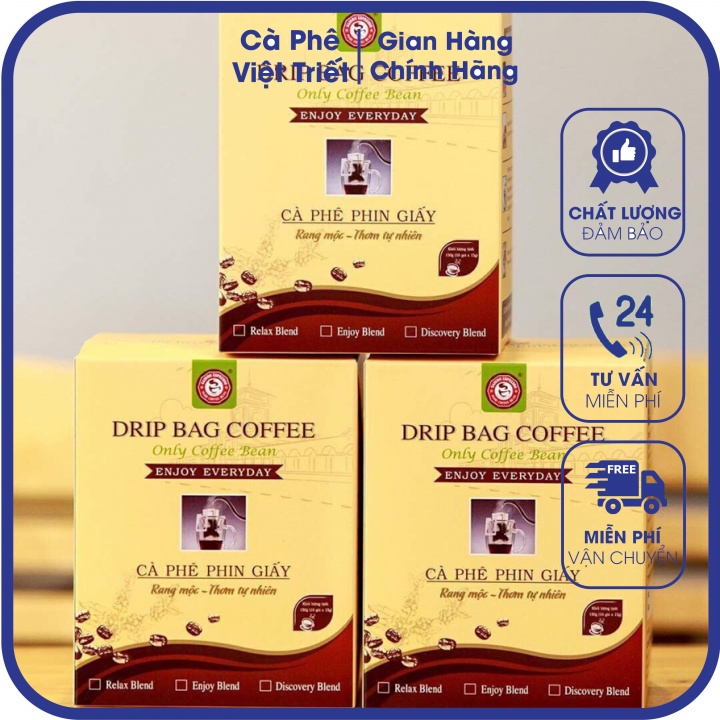 Cà phê phin giấy enjoy blend – saigon espresso - drip bag coffee hộp 10 gói
