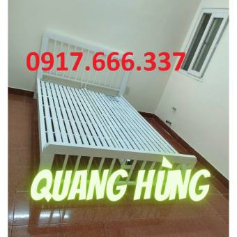 Giường sắt hộp vuông mẫu mới - giao lắp tận nhà ( ảnh chụp thực )