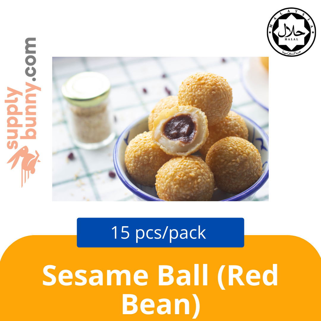KLANG VALLEY ONLY! Sesame Ball (Red Bean) 15pcs (sold per pack) LOX Malaysia 红豆芝麻球 Bebola bijan