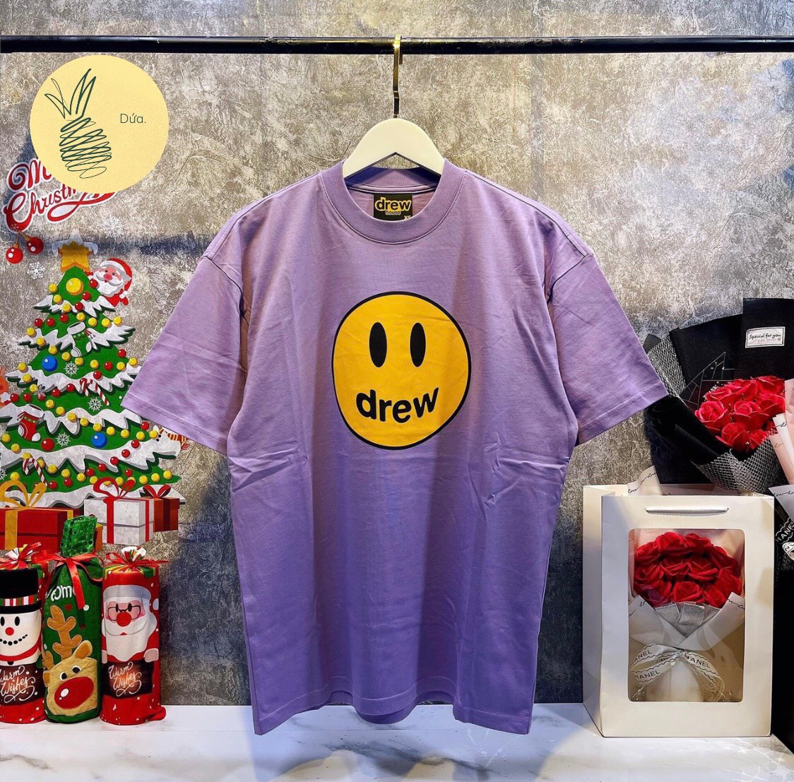 Áo thun drew hot trend chất vải 100%cotton mềm mịn,dễ phối đồ