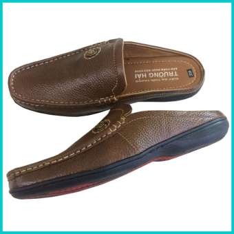 Dép bít mũi nam da bò cao cấp THBM070