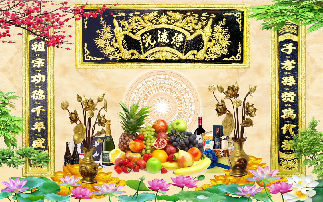 [Deal quà tặng] Tranh dán tường 3d phòng thờ