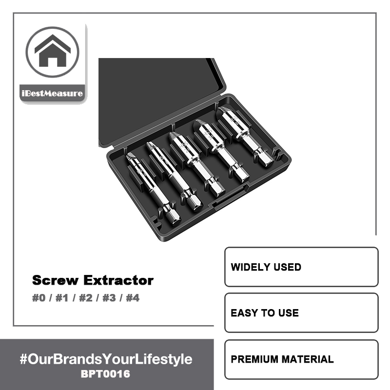 iBestMeasure 5 cái / bộ Máy khoan rút vít bị hỏng Bộ khoan vít bị hỏng Công cụ loại bỏ vít bị hỏng Dễ dàng và nhanh chóng Loại bỏ vít bị hỏng Bộ mũi khoan
