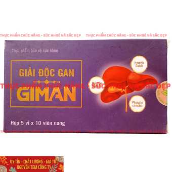 Giải Độc Gan GIMAN - Giải Độc Và Bảo Vệ Gan, Ngăn Ngừa Gan Nhiễm Mỡ, Xơ Gan (hộp 5 vỉ x 10 viên nang)