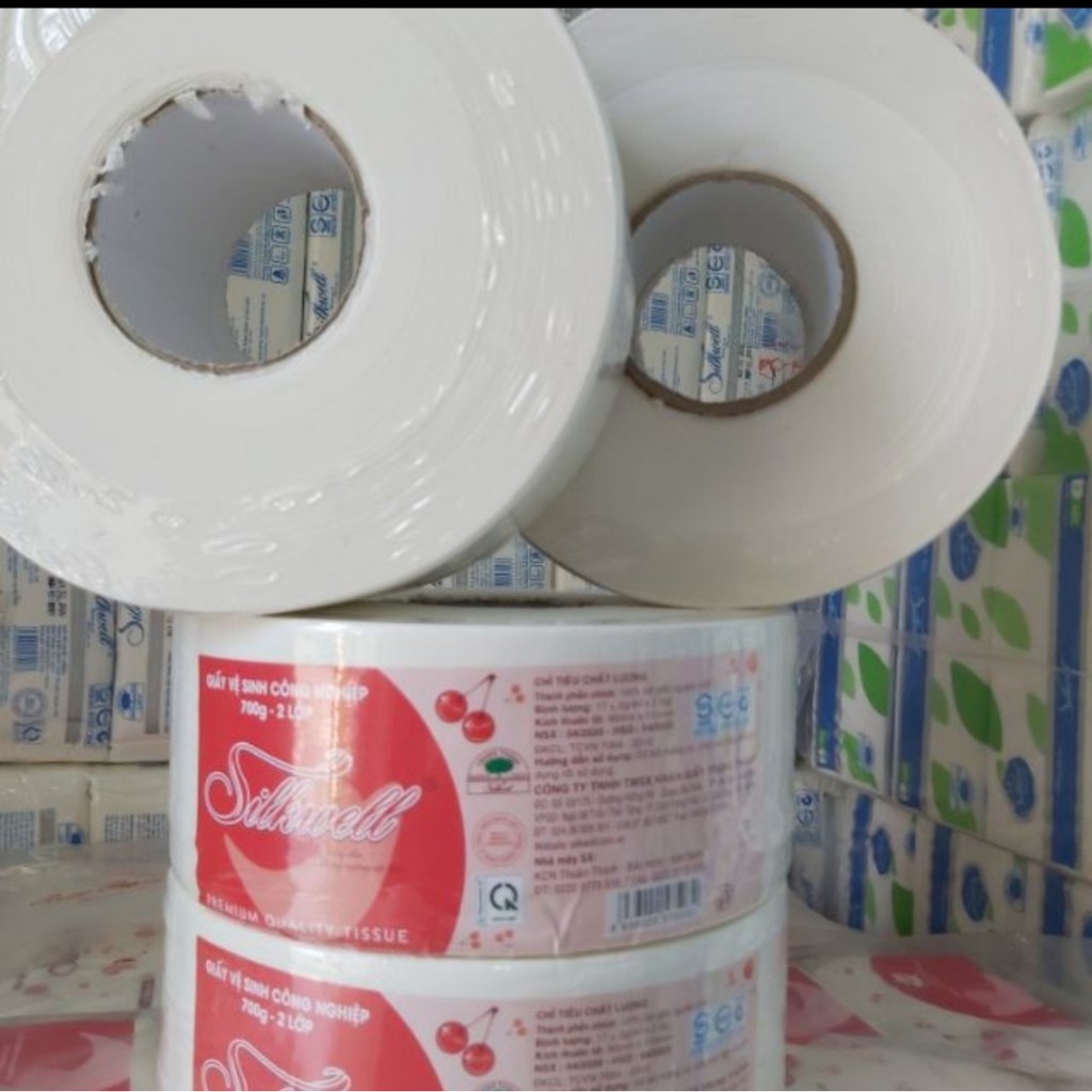 Giấy vệ sinh công nghiệp cuộn lớn Silkwell 700g