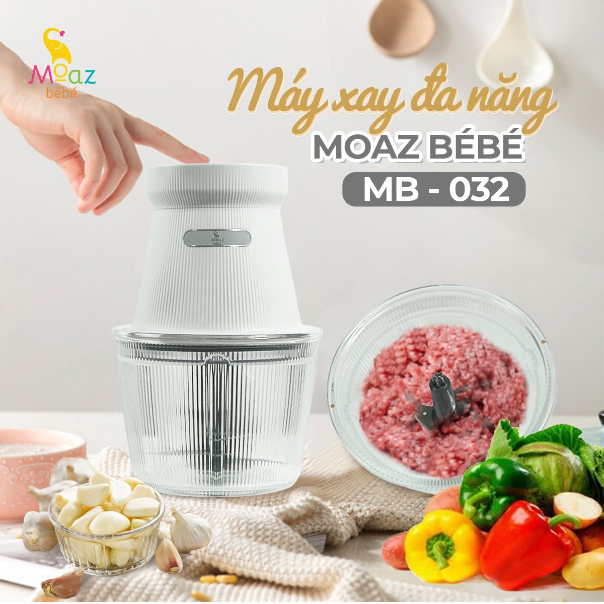 Máy xay cầm tay đa năng moaz bébé mb-032, máy xay moaz bébé mb032 đa năng dung tích 1000ml, máy xay nghiền thức ăn đa năng moaz bebe mb-032 chính hãng, nơi bán máy xay thức ăn cho trẻ giá rẻ, uy tín, chất lượng cao, lưỡi cao sắc bén