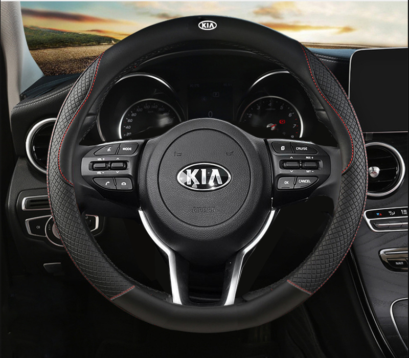 Bọc Vô Lăng Xe Hơi DERMAY Bằng Da PU Cho Kia Ceed Sportage Picanto Cerato Seltos Soul Rio 3 4 5 Phụ 