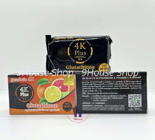 01 Xà Phòng Trái Cây Dưỡng Ẩm Trắng Da 4K Plus Glutathione Thái Lan