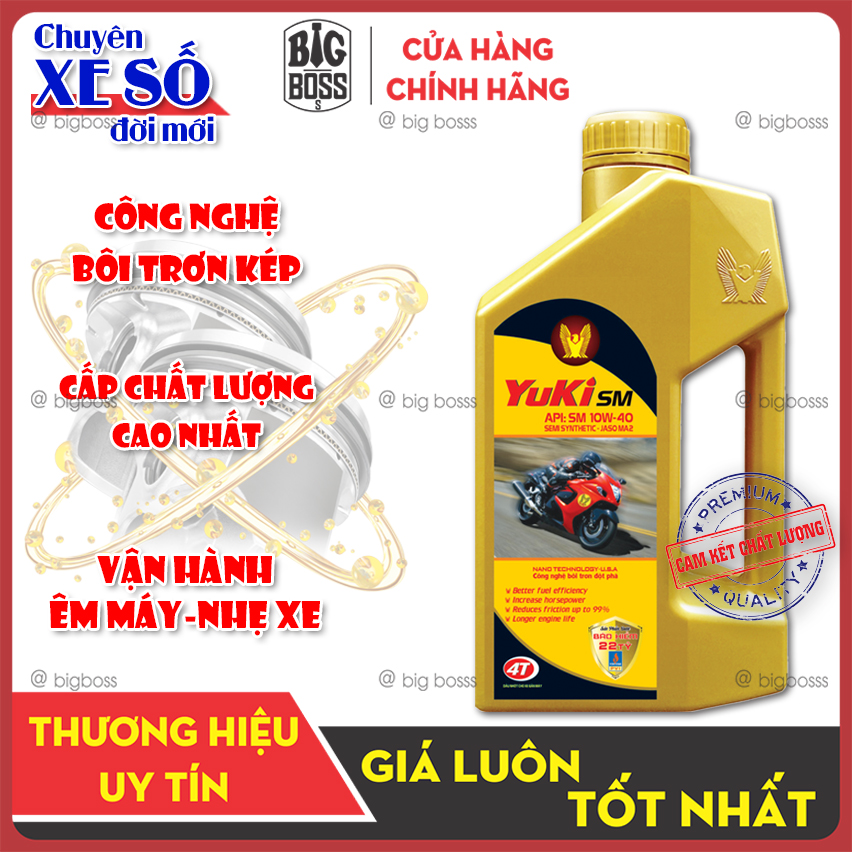 Nhớt Xe Máy Yuki Maxan Công Nghệ Bôi Trơn Kép Giúp Vận Hành Nhẹ Nhàng Mát Máy Tiết Kiệm Nhiên Liêu Kéo Dài Chu Ký Thay Nhớt bigboss.